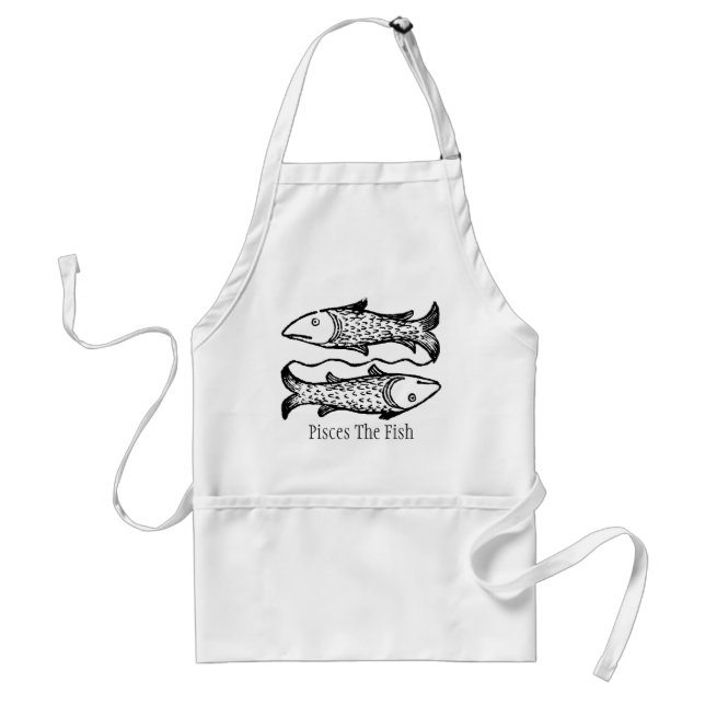 Medieval Manuscript Zodiac Pisces The Fish Adult Apron (Front)