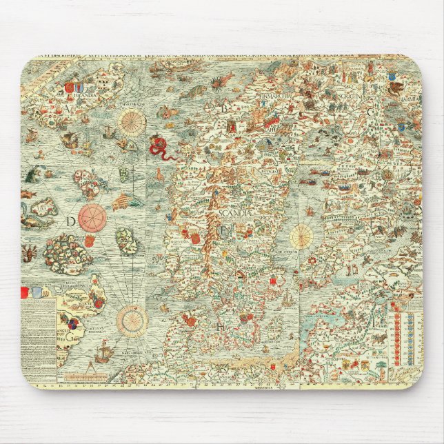 Medieval Map Mousepad (Front)
