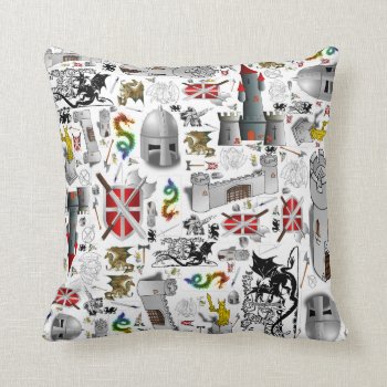 Medieval Mash-up Throw Pillow by StuffOrSomething at Zazzle