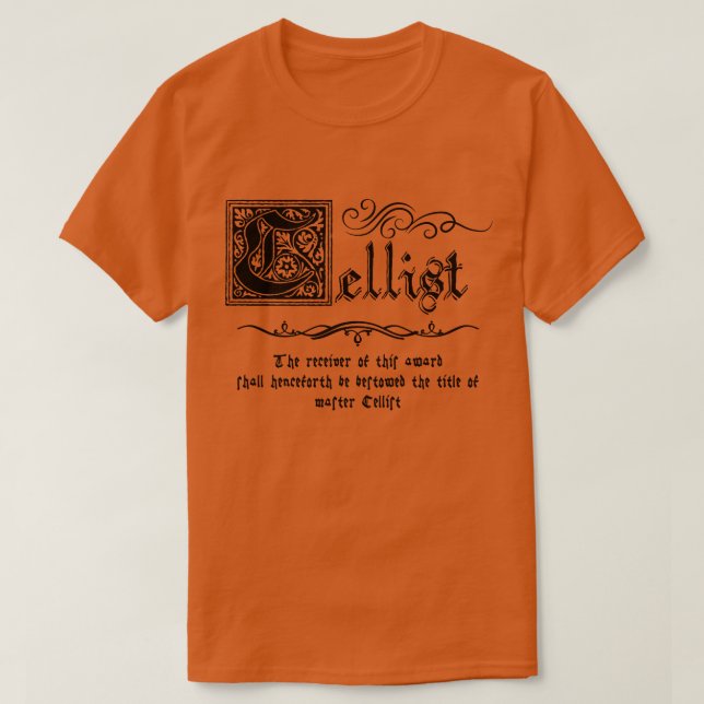 Medieval Master Cellist T-Shirt (Design Front)