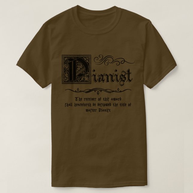 Medieval Master Pianist T-Shirt (Design Front)