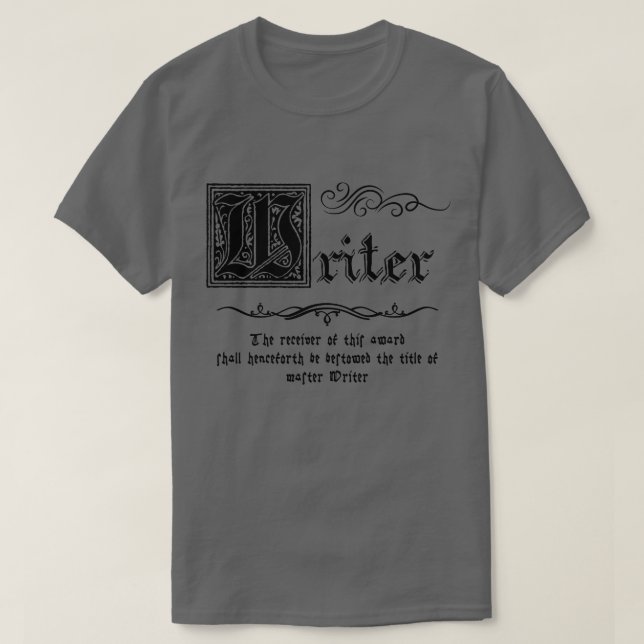 Medieval Master Writer T-Shirt (Design Front)