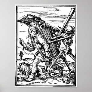 Medieval Memento Mori Engraving Poster