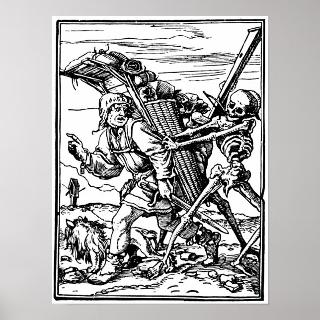 Medieval Memento Mori Engraving Poster (Front)