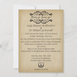 Medieval Merriment Faux Parchment Wedding Invitation