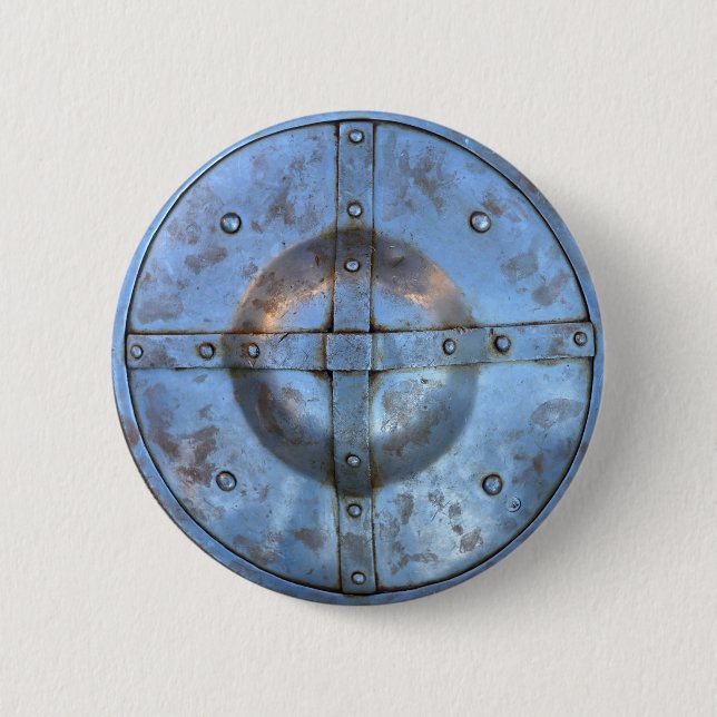medieval metal shield weapon historic soldier war button (Front)