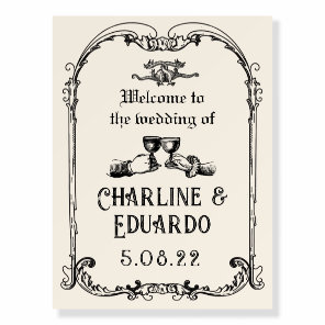 Medieval Middle Ageengraving Wedding Welcome Sign