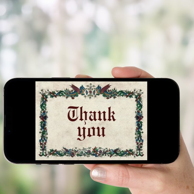 Medieval Middle Ages Thank You Card (Front Digital)