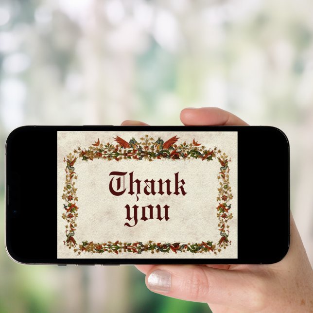 Medieval Middle Ages Thank You Card (Front Digital)