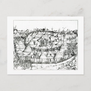 Medieval military encampment, from a book, pub. 18 postcard