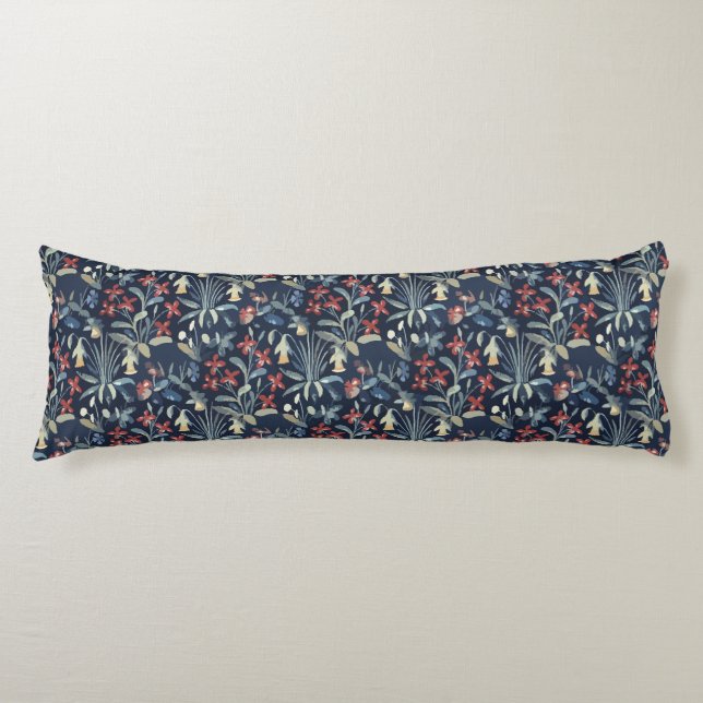 Medieval Millefleur Body Pillow ( 20" x 54") (Front)