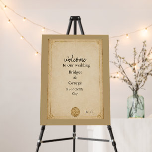 Medieval Minimalist Parchment Celtic Knot Wedding Foam Board