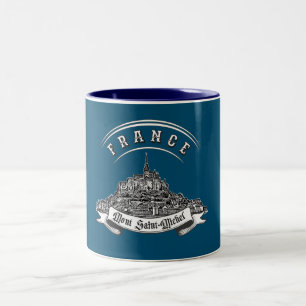 Medieval monastery Mont Saint Michel. France. Two-Tone Coffee Mug
