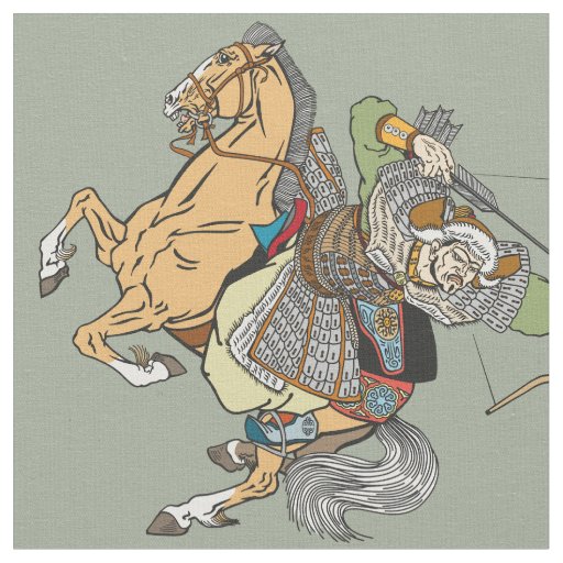 medieval Mongol warrior Fabric