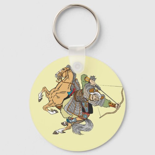 medieval Mongol warrior Keychain