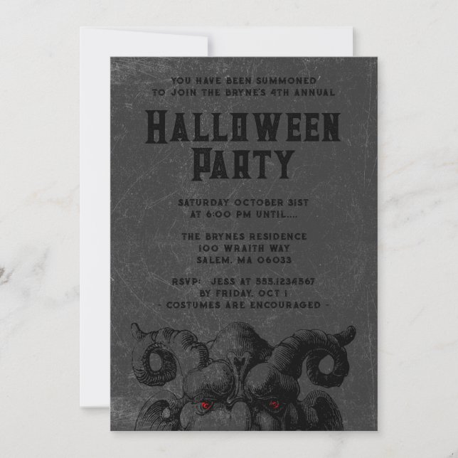 Medieval Monster Adult Halloween Party  Invitation (Front)