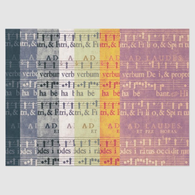 Medieval Multi-colored Music Manuscripts Tissue Paper (Front)