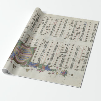 Medieval Music Illuminated Manuscript Wrapping Paper