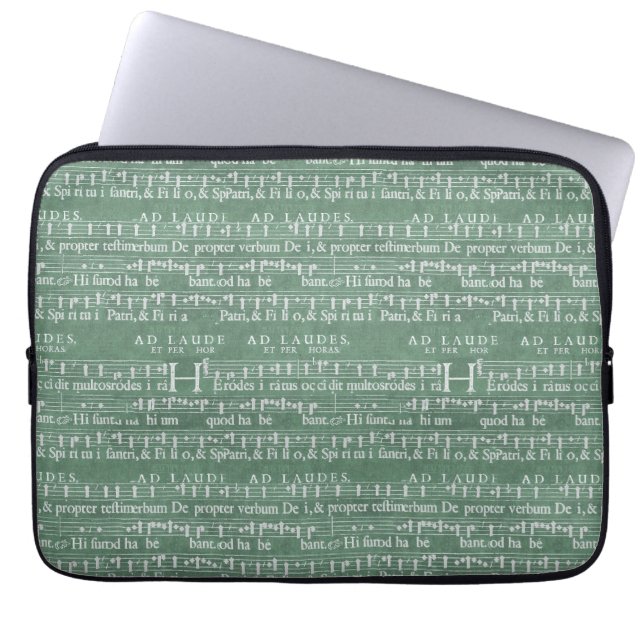 Medieval Music Manuscript Neoprene Sleeve 13" (Front)