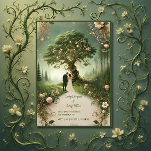 Medieval mystic Enchanted Forest Wedding Invitation