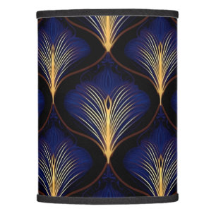 Medieval Navy with Gold Feathers  Lamp Shade