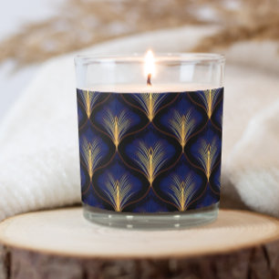 Medieval Navy with Gold Feathers  Scented Candle