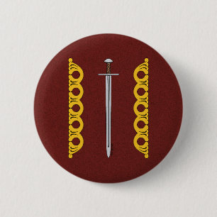 Medieval Norman Sword and Decorative Bands Button