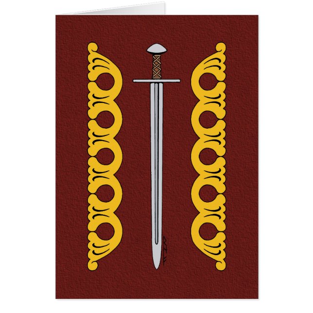 Medieval Norman Sword and Decorative Bands Cards (Front)