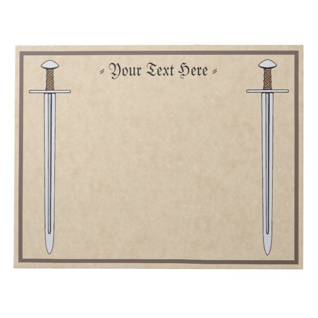 Medieval Norman Sword Notepad (Front)