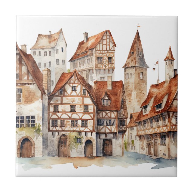 Medieval old city  ceramic tile (Front)