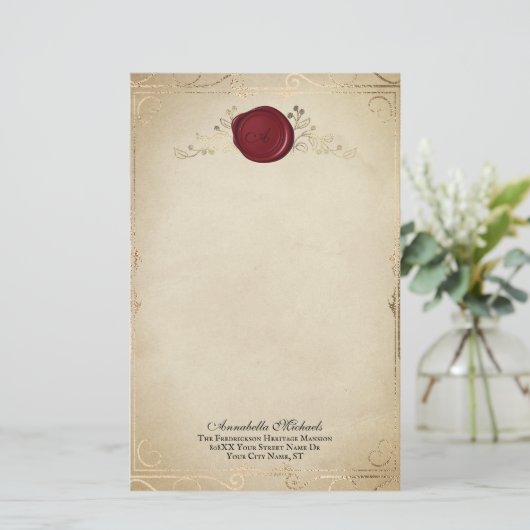 Medieval Parchment and Wax Seal (Standing Front)