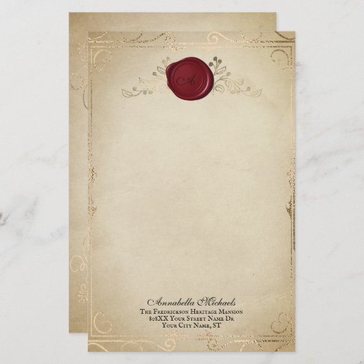 Medieval Parchment and Wax Seal (Front/Back)