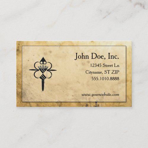 Medieval parchment with crest business cards