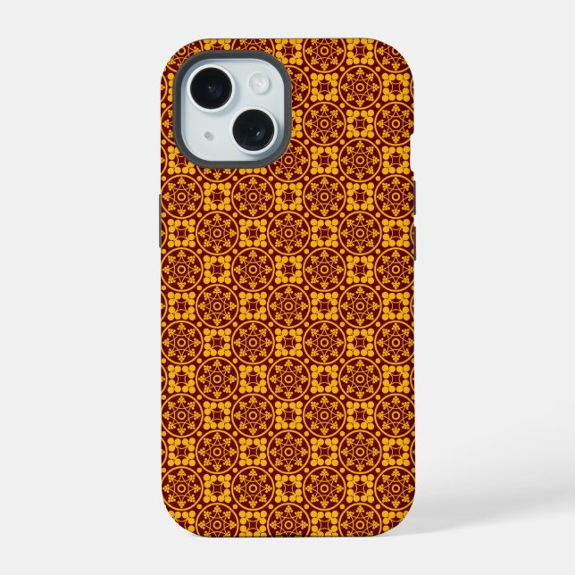 Medieval Pattern Gold & Red Iphone Case (Back)