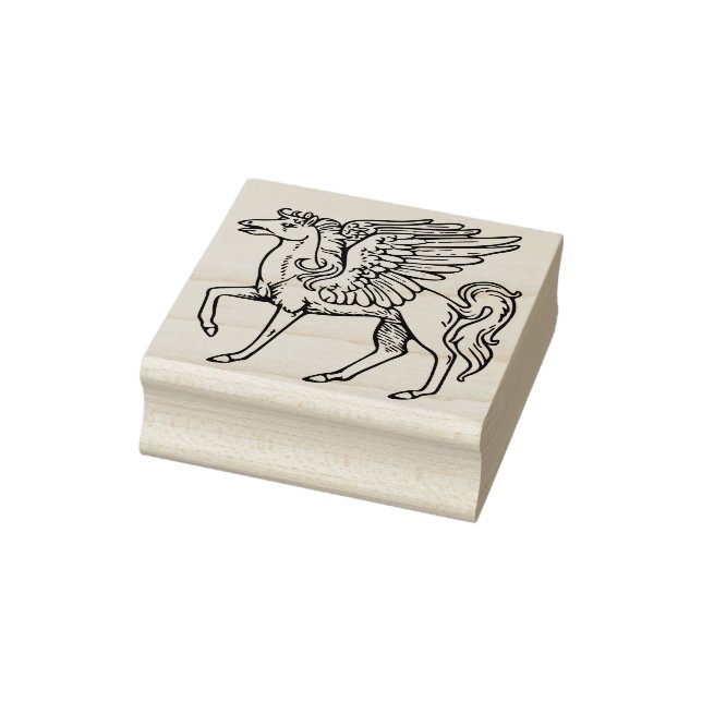 medieval pegasus art stamp (Stamp)