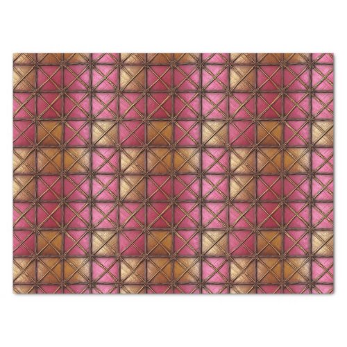 MEDIEVAL PINK GOLD GOTHIC WOOD METAL DECOUPAGE TISSUE PAPER