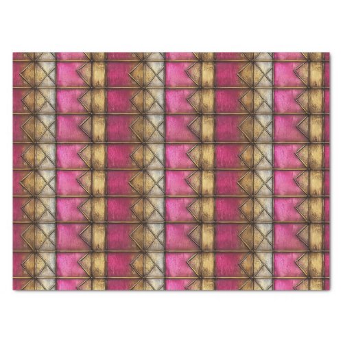MEDIEVAL PINK GOTHIC WOOD METAL DECOUPAGE TISSUE PAPER