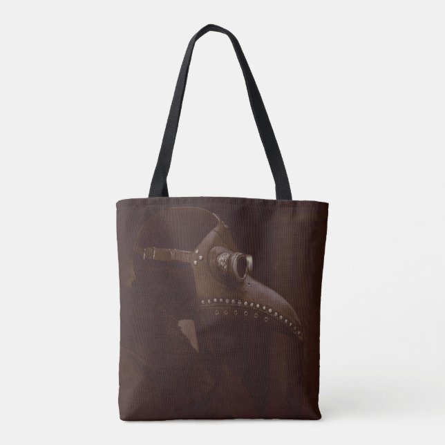 Medieval Plague Doctor Gothic Steampunk Halloween Tote Bag (Back)
