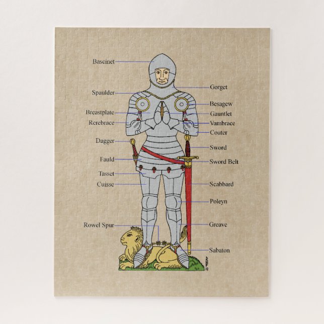 Medieval Plate Armor Circa 1430 Jigsaw Puzzle (Vertical)