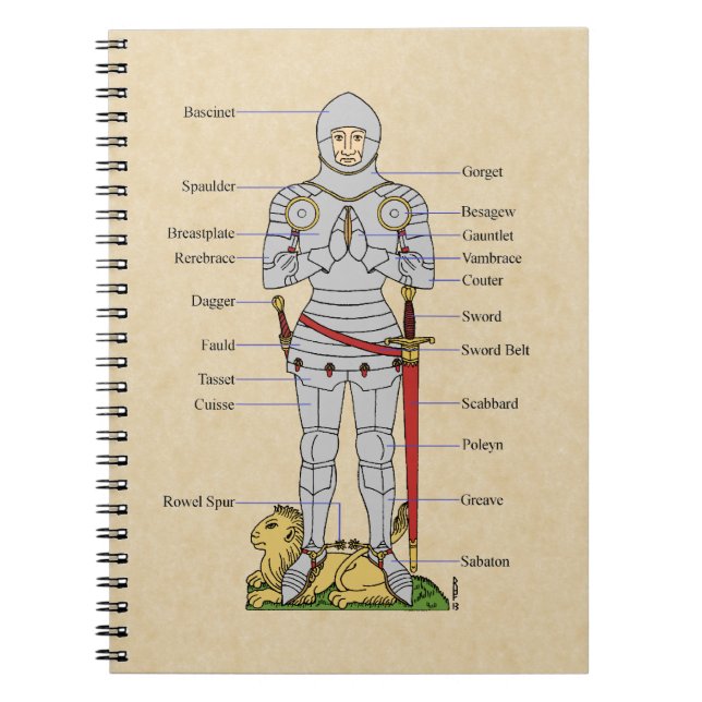 Medieval Plate Armor Circa 1430 Notebook (Front)
