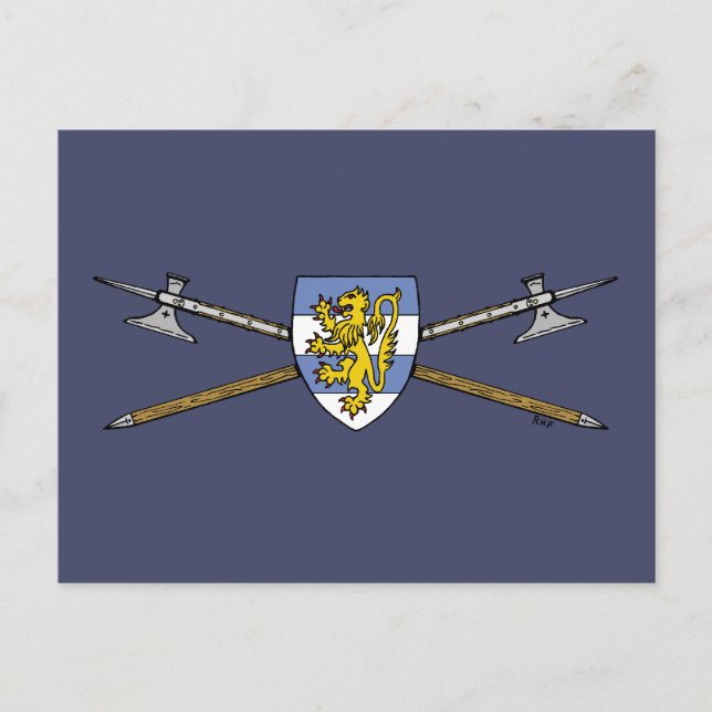 Medieval Poleaxes and Shield Postcard (Front)