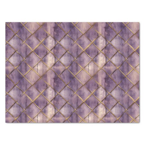 MEDIEVAL PURPLE WOOD AND METAL DECOUPAGE TISSUE PAPER