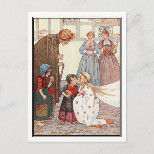 Medieval Queen Giving Bread by Millicent Sowerby Postcard