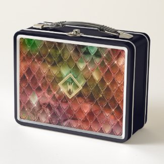 Medieval Rainbow Dragon Scales with Single Initial
