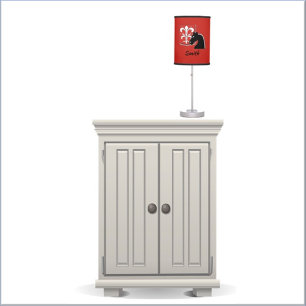 Medieval Red and Black Knight and Shield Table Lamp