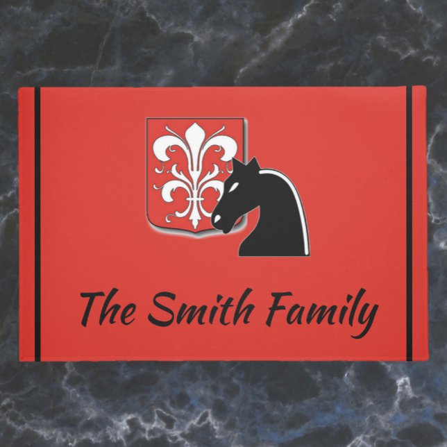 Medieval Red and Black Knight Family Doormat (Creator Uploaded)