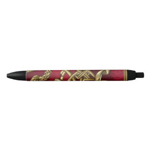 medieval red and gold decor pen
