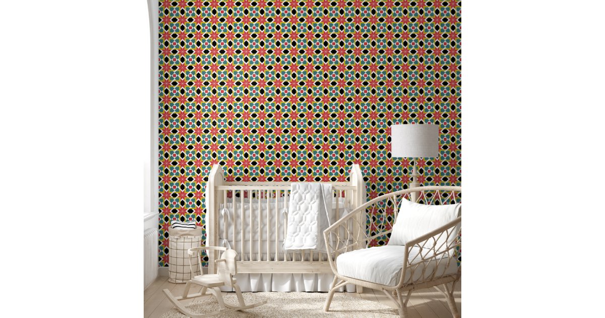 Medieval Red Green Black Saltire Cross Pattern Wallpaper | Zazzle