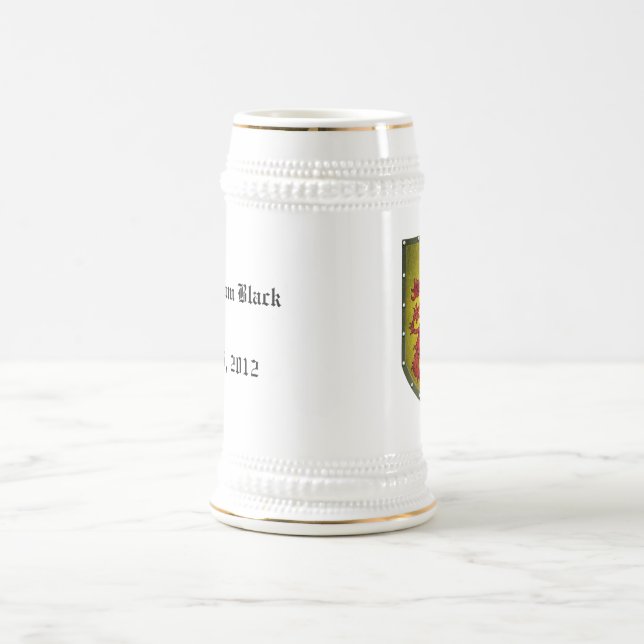 Medieval Red Lion Faux Metal Shield Beer Stein (Center)