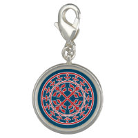 Medieval Red White Blue Wreath Leaves Romanesque